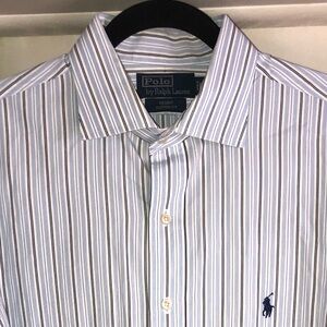 Polo Ralph Lauren Regent Fit Men's Striped Button Up Shirt 17.5-34/35